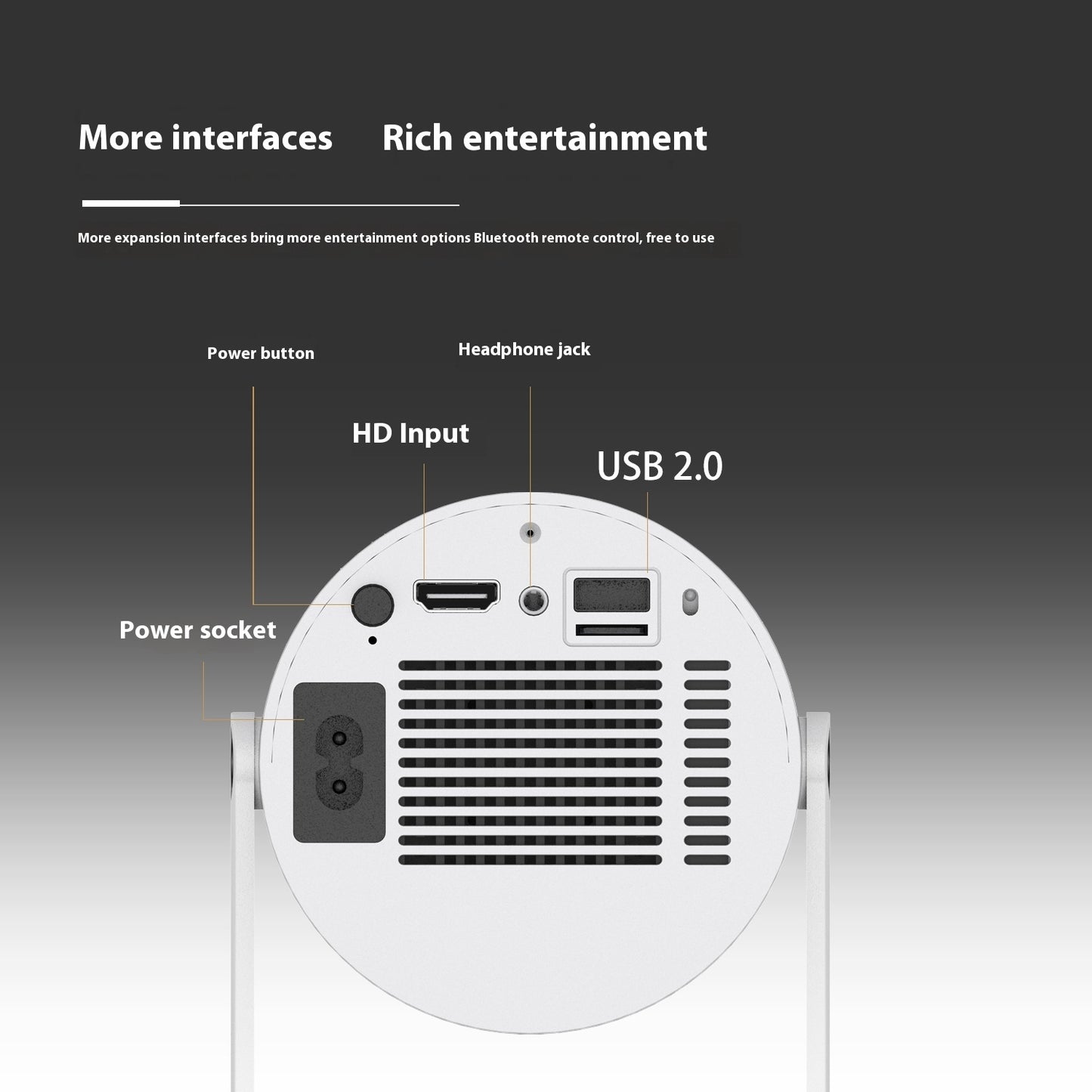 Compact Home Projector – 180° Cinema Experience with Auto Focus