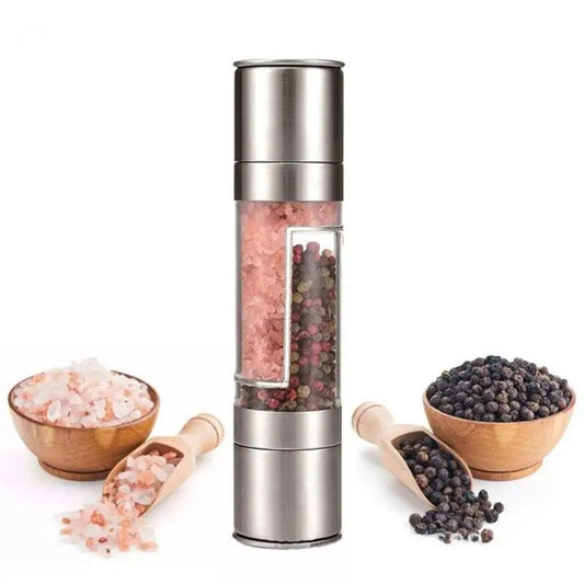 2-in-1 Manual Salt and Pepper Grinder - Chic and Practical Stainless Steel Design